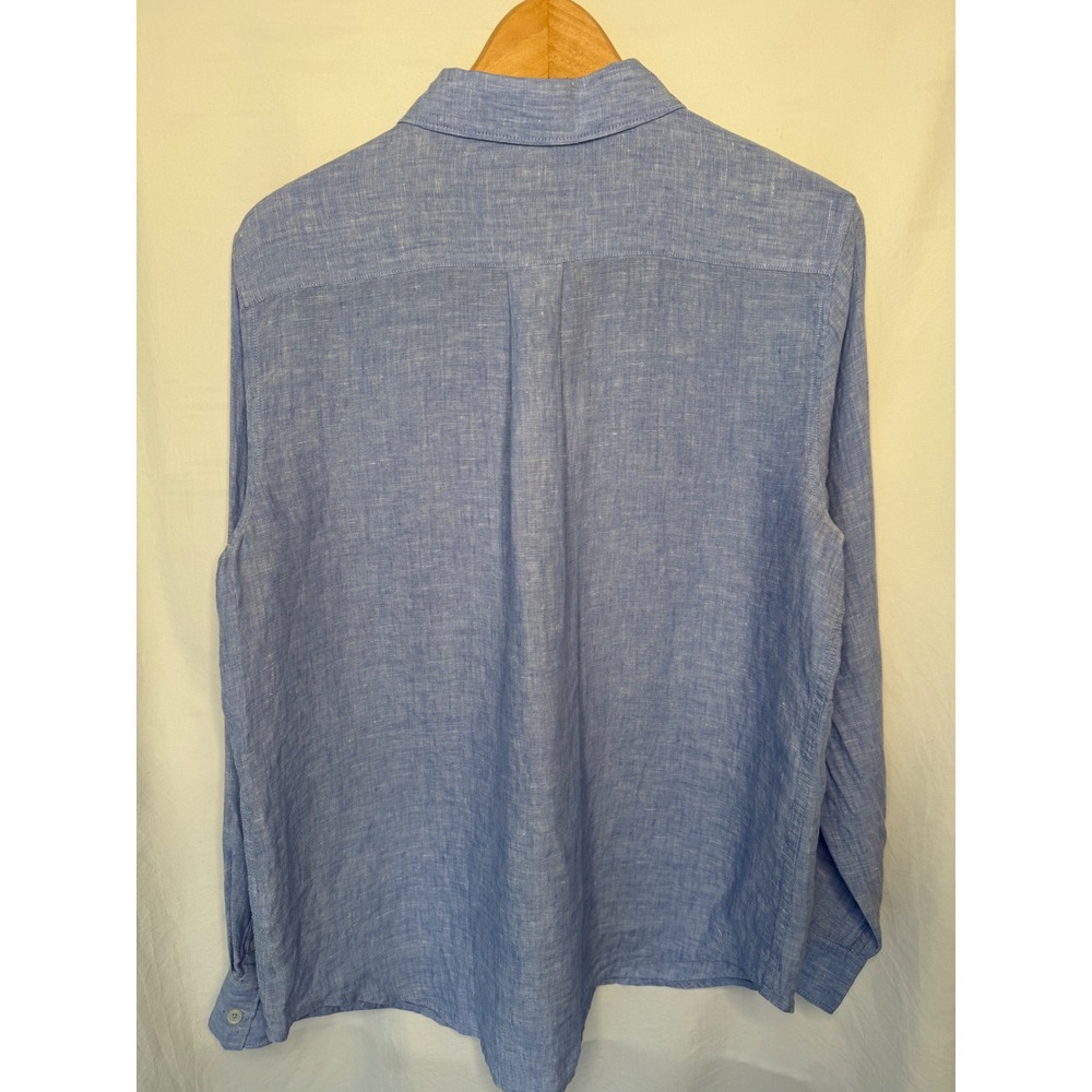 Quince 100% European Linen Long Sleeve Shirt French Blue Size L NWT - Picture 4 of 9